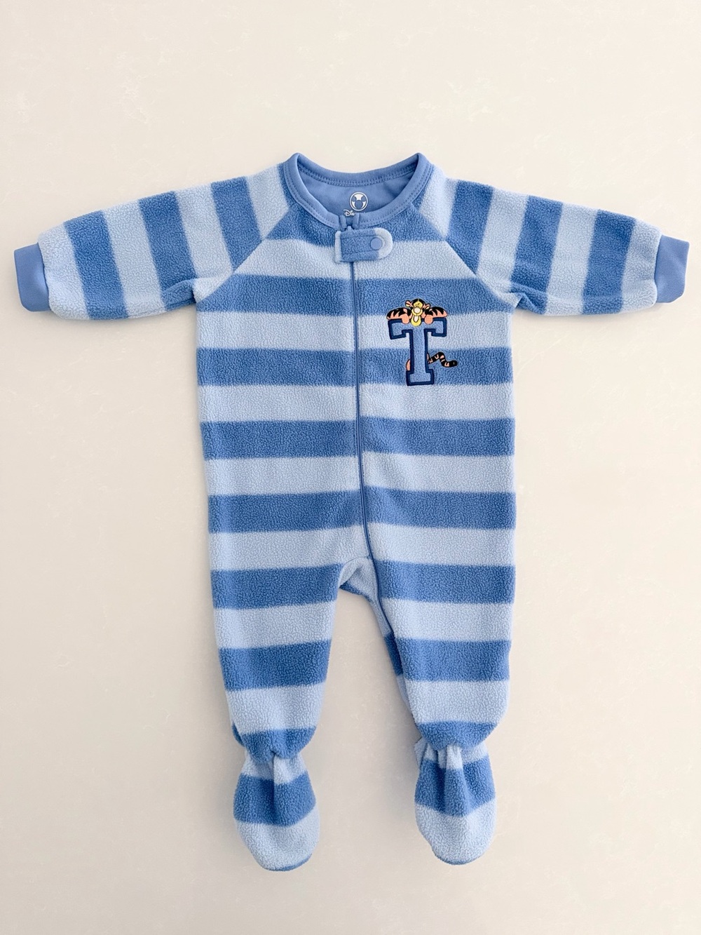 Disney Store Tigger Striped Fleece Footed Sleeper • Size 3-6M
